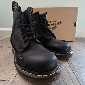 Dr. Martens Black Boots with Yellow Stitching